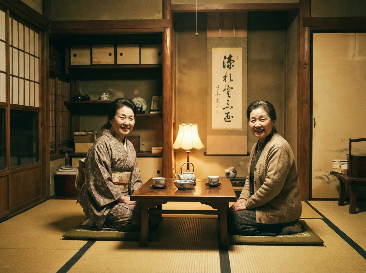 两位优雅的 萝莉岛-萝莉岛在线观看::全网独家萝莉岛合集 在日式茶室中品茶交谈